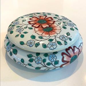 VINTAGE • BOHO • PORCELAIN DISH WITH LID • ANTIQUE